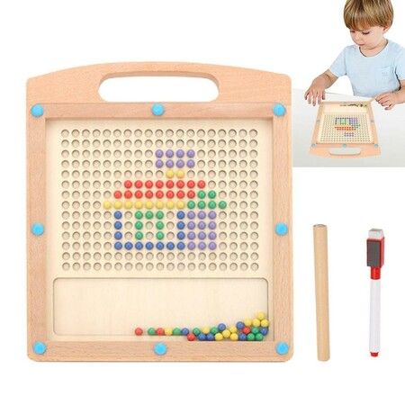 Magnetic Pen Maze Board Maze Puzzle Game with 100 Magnetic Beans Magnetic Puzzle Board Pen Driving Beads Maze on Board Game Drawing Board Toy Hand Eye Coordination Toy applied