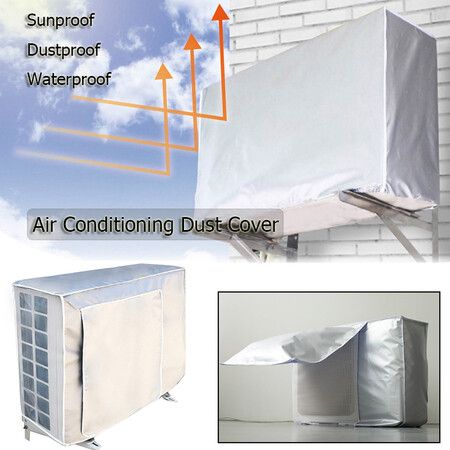 Air Conditioner Cover Outdoor Device Cover Main Machine Cover Waterproof Anti-Dust Anti-Snow Cleaning Bag Protector Size D