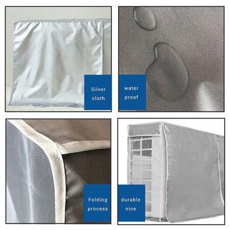 Air Conditioner Cover Outdoor Device Cover Main Machine Cover Waterproof Anti-Dust Anti-Snow Cleaning Bag Protector Size C