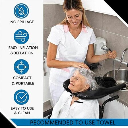 Mobile Inflatable Salon Hair Wash Sink Basin Shampoo Tray Washing Bowl  For Washing and Cutting Hair Elderly Pregnant Women With Air Pump And Shampoo Brush