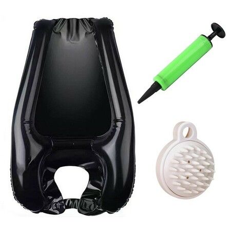 Mobile Inflatable Salon Hair Wash Sink Basin Shampoo Tray Washing Bowl  For Washing and Cutting Hair Elderly Pregnant Women With Air Pump And Shampoo Brush