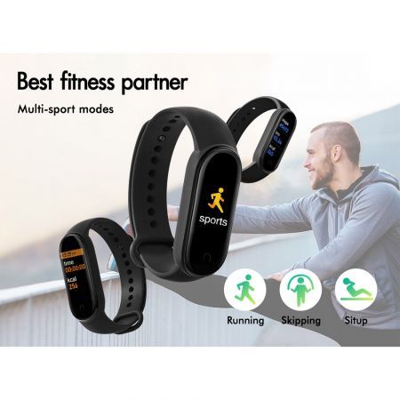 BLACK LORD Bluetooth Smart Bracelet Heart Rate Monitor Smart Watch Pedometer