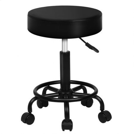 ALFORDSON Salon Stool Round Swivel Barber Hair Dress Chair Gas Lift All Black