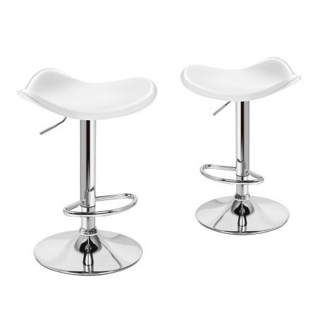 ALFORDSON 2x Bar Stools Portia Kitchen Swivel Chair Leather Gas Lift WHITE