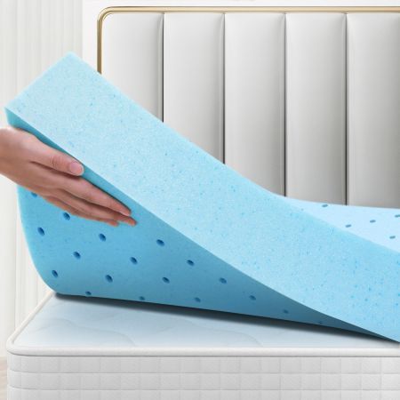 STARRY EUCALYPT Memory Foam Mattress Topper Ventilated Cool Gel Bamboo Underlay 5cm King