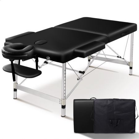 ALFORDSON Massage Table 2 Fold 55cm Foldable Portable Bed Desk Aluminium Lift Up