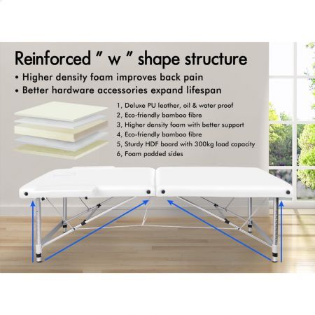 ALFORDSON Massage Table 2 Fold 55cm Foldable Portable Bed Desk Aluminium Lift Up