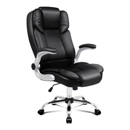 ALFORDSON Office Chair Executive Computer Gaming Racer PU Leather Work Seat Black