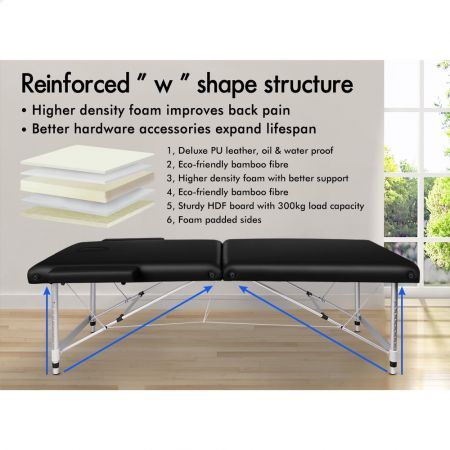 ALFORDSON Massage Table 2 Fold 75cm Foldable Portable Bed Desk Aluminium Lift Up