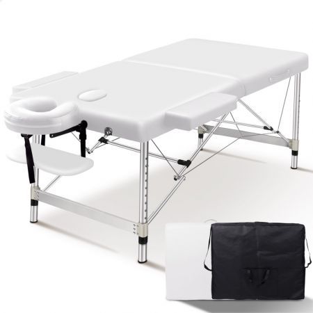 ALFORDSON Massage Table 2 Fold 75cm Foldable Portable Bed Desk Aluminium Lift Up