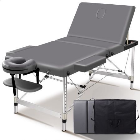 ALFORDSON Massage Table 3 Fold 75cm Foldable Portable Aluminium Lift Up Bed Desk