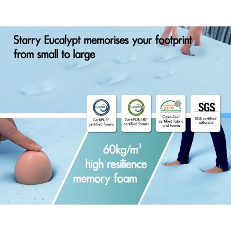 S.E. Memory Foam Topper Airflow Zone Bed Mattress Cool Gel Bamboo 8cm KS