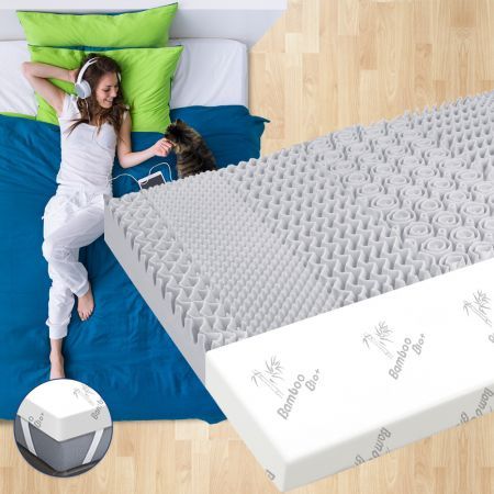 STARRY EUCALYPT Memory Foam Mattress Topper 7-Zone Graphite Infused 8cm Single