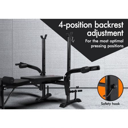 Black Lord Weight Bench 8in1 Press Multi-Station Fitness Home Gym Equipment Flat Bench