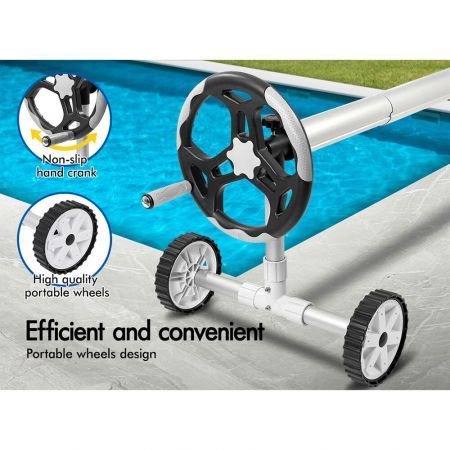 ALFORDSON Pool Cover Roller 6m Adjustable Solar Blanket Reel Swimming Grey