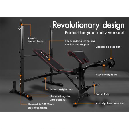 BLACK LORD Weight Bench 10in1 Press Multi-Station Fitness Home Gym Equipment