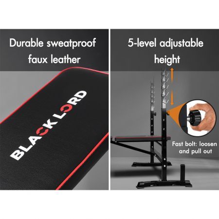 BLACK LORD Weight Bench 10in1 Press Multi-Station Fitness Home Gym Equipment