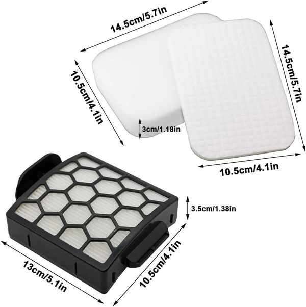 2 Post + 4 Foam and Felt Filters for Shark Navigator Zero-M Self-Cleaning Brushroll, Parts 1238FT60 and 1239FT60