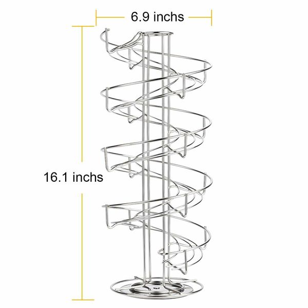 Spiral Design Metal Egg Skelter Dispenser Rack Storage Display Rack-Silver