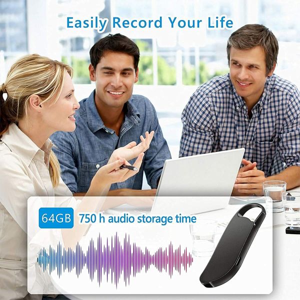 64GB Voice Recorder,Vandlion Voice Activated Recorder with Triple Noise Reduction,Small Audio Recorder for Lecture,Interview,Meeting and More