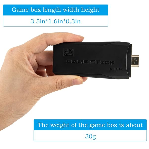 Wireless Retro Game Console Plug Play Video Game Stick Built in 3500+ Games Dual 2.4G Wireless Controllers-32G