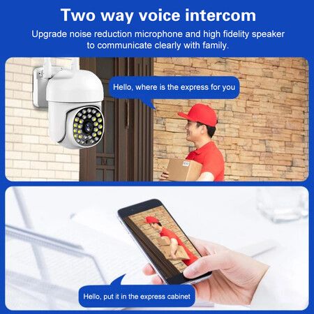 Security Camera With Spotlights Color Night Vision Wired Surveillance Camera Wireless Wifi Plug-In Smart Home Cameras