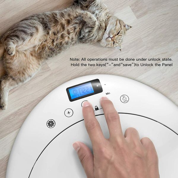 Automatic Dog Feeder 6 Meals Automatic Pet Feeder with Programmable Timer Dry and Wet Food Dispenser for Kitten Small Dog Voice Recording and Playback