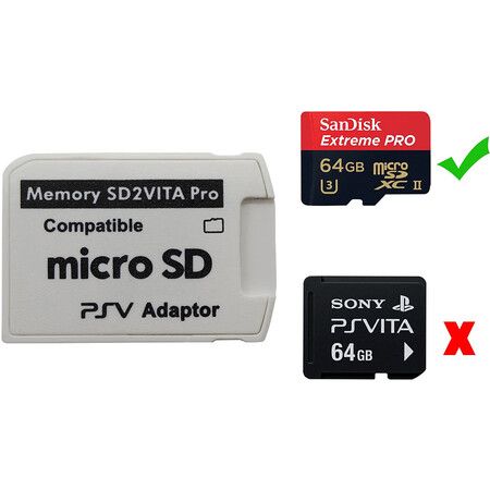 SD2Vita 5.0 Memory Card Adapter, PS Vita PSVSD Micro SD Adapter PSV 1000/2000 PSTV FW 3.60 HENkaku Enso System