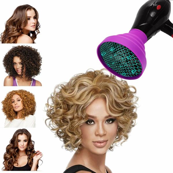 Universal Collapsible Hair Dryer Diffuser Attachment, Fit Most of blow Dryers PurplePurple