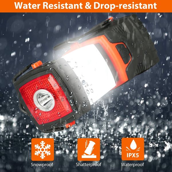 LED Camping Lantern,Rechargeable Flashlights with 3000LM,Dimmable Battery Powered Camping Lights,Daylight Warm Light 8 Modes,4400mAh Power Bank,Portable Waterproof Tent Light for Hiking,Survival (Orange)