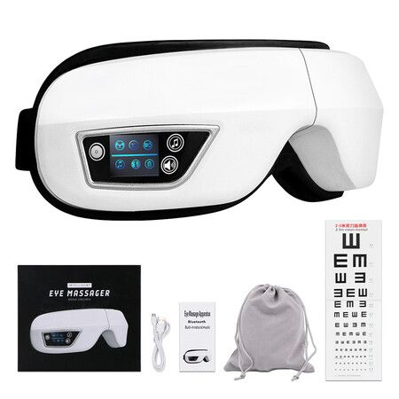 6D Smart Airbag Vibration Eye Massager Eye Care Instrumen Heating Bluetooth Music Relieves Fatigue And Dark Circles With Heat