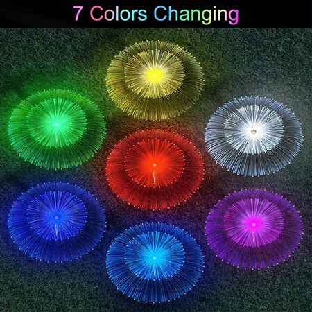 Double Layer Solar Jellyfish Lights 7 Color Changing Solar Garden Lights Waterproof Outdoor Flowers Lamp Courtyard Pathway Landscape Decor