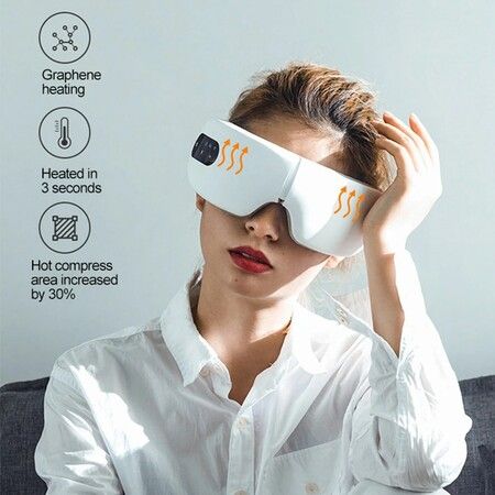 AI Voice Control Smart Eye Massager Air Pressure Heating Vibration Glasses Relieve Eyes Fatigue