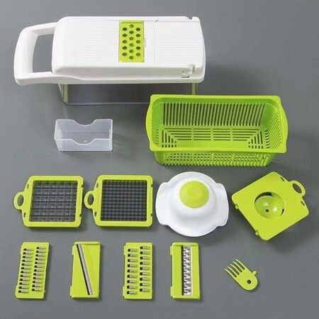 22Pc Set Multifunctional Vegetable Cutter Crusher Carrot Graters Potato Slicers Shredder Fruit Dicer Drain Basket Kitchen Tools