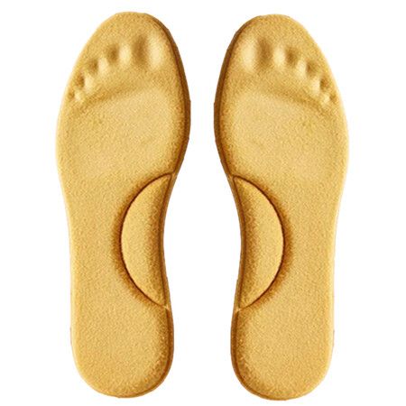 Self-heated Insoles Feet Massage Thermal Thicken Insole Memory Foam Shoe Pads Winter Warm Men Women Sports Shoes Pad Accessories Color Yellow Size 45-46