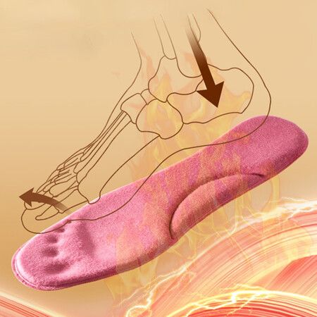 Self-heated Insoles Feet Massage Thermal Thicken Insole Memory Foam Shoe Pads Winter Warm Men Women Sports Shoes Pad Accessories Color Yellow Size 43-44