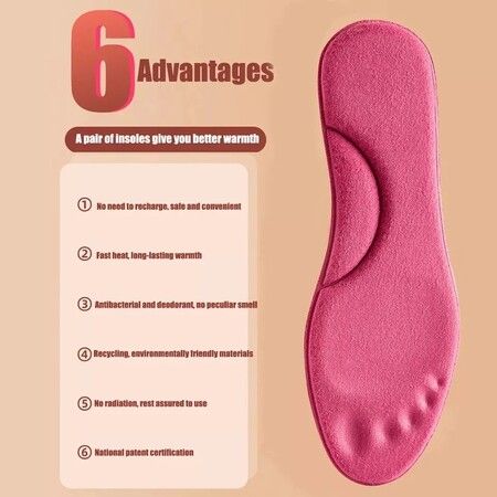 Self-heated Insoles Feet Massage Thermal Thicken Insole Memory Foam Shoe Pads Winter Warm Men Women Sports Shoes Pad Accessories Color Yellow Size 41-42