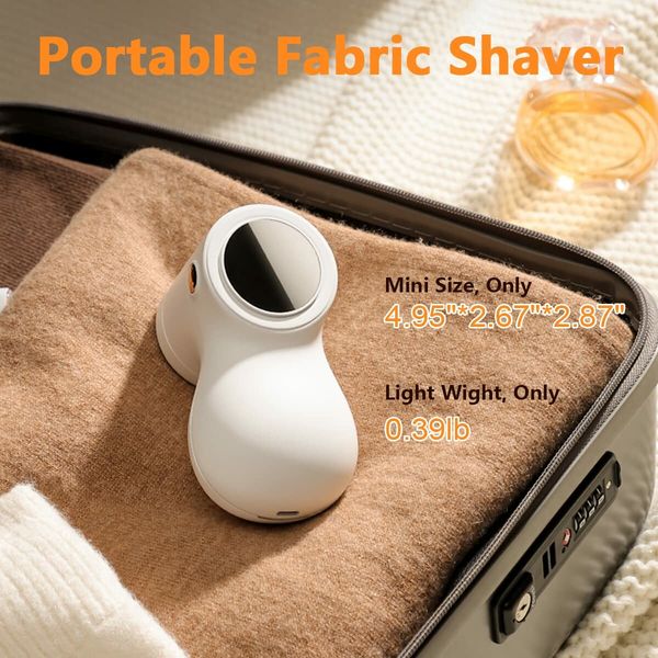 Electric Rechargeable Fabric Shaver Lint Remover for Clothes with Stainless Steel 6-Leaf Blades with Digital Display-1 Pack