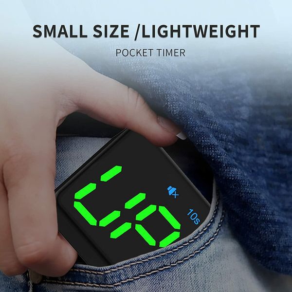 Mini Gym Timer Clock, Magnetic LED Interval Timer for Workout Home Gym Garage Fitness (Black)