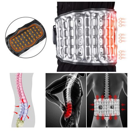 Inflatable Belt Red Light Heating Vibration Massage Airbag Support Air Decompression Back Brace Adjustable Waist Support Protect