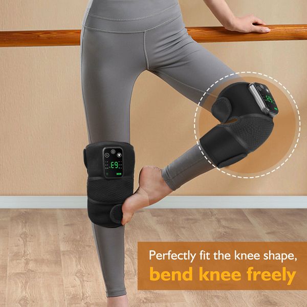 1p Heated Knee Brace Wrap with Massage,Vibration Knee Massager with Heating Pad for Knee  Leg Massager