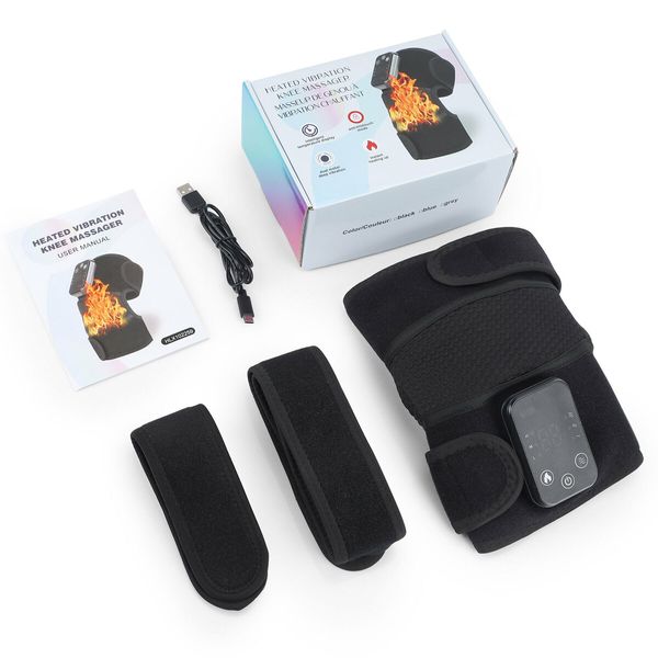 1p Heated Knee Brace Wrap with Massage,Vibration Knee Massager with Heating Pad for Knee  Leg Massager