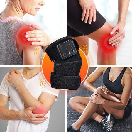 1p Heated Knee Brace Wrap with Massage,Vibration Knee Massager with Heating Pad for Knee  Leg Massager