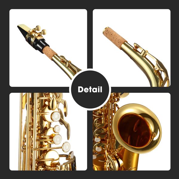 Melodic Saxophone Sax Eb Be Alto E Flat Brass w/ Mouthpiece for Student Beginner