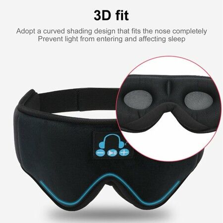 Bluetooth 5.0 Headset Wireless Music Sleep Aid Shading 3D Soft Sleep Eye Cover