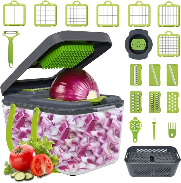 Vegetable Chopper Dicer Onion Chopper, 22 in 1 Food Chopper Fruits Cutter