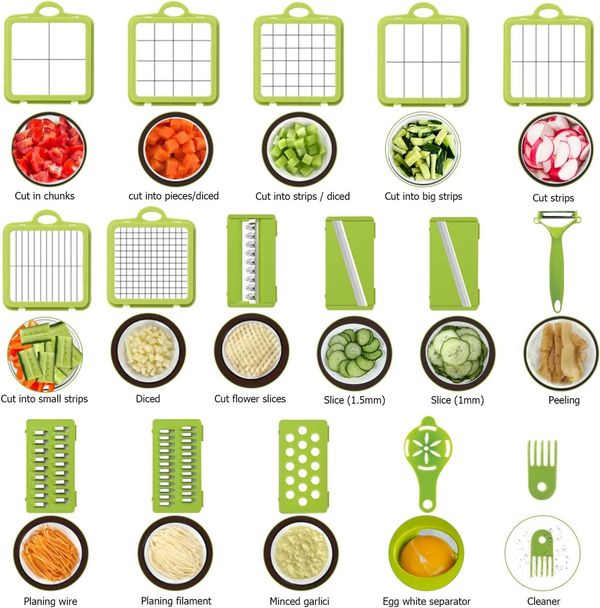 Vegetable Chopper Dicer Onion Chopper, 22 in 1 Food Chopper Fruits Cutter