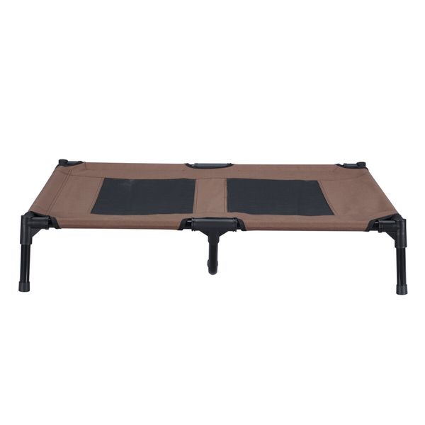 Dog Trampoline Bed Large Pet Cot Raised Elevated Sofa Camping Outdoor Indoor Washable Durable Portable Brown L