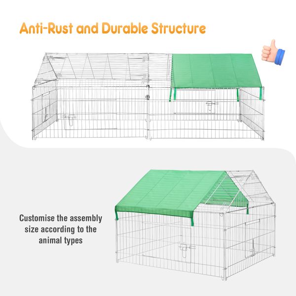 Chicken Coop Run Rabbit Hutch Pet Dog Cat Cage Playpen Fence House Puppy Pen Bunny Poultry Home Enclosure Pen Nest Shelter