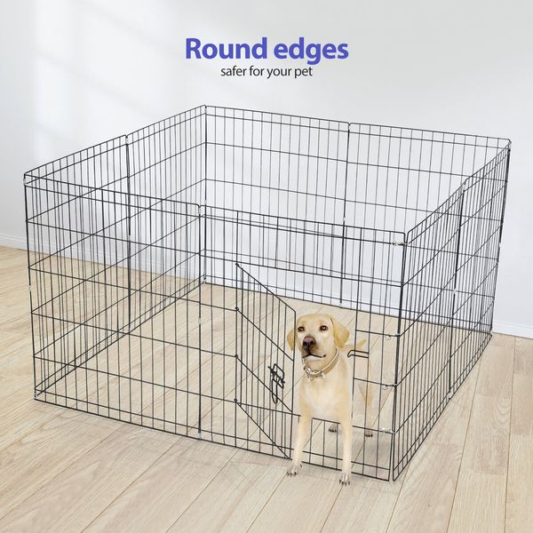 Dog Playpen Pen Pet Puppy Cage Crate Fence Indoor Exercise Play Pen 8 Panels Enclosure Barrier Foldable Cat Kitten Rabbit